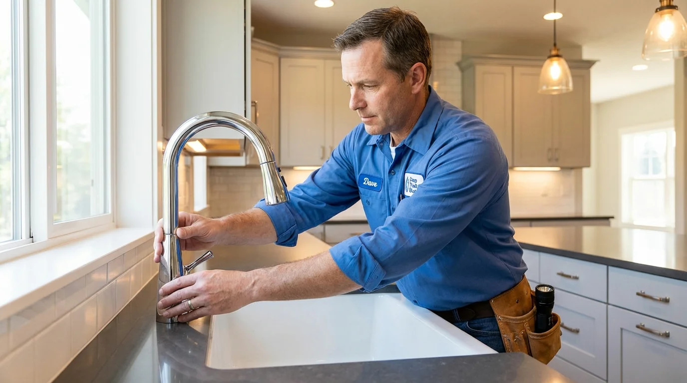 Kitchen faucet installation by Johns Plumbing LLC in Van Buren