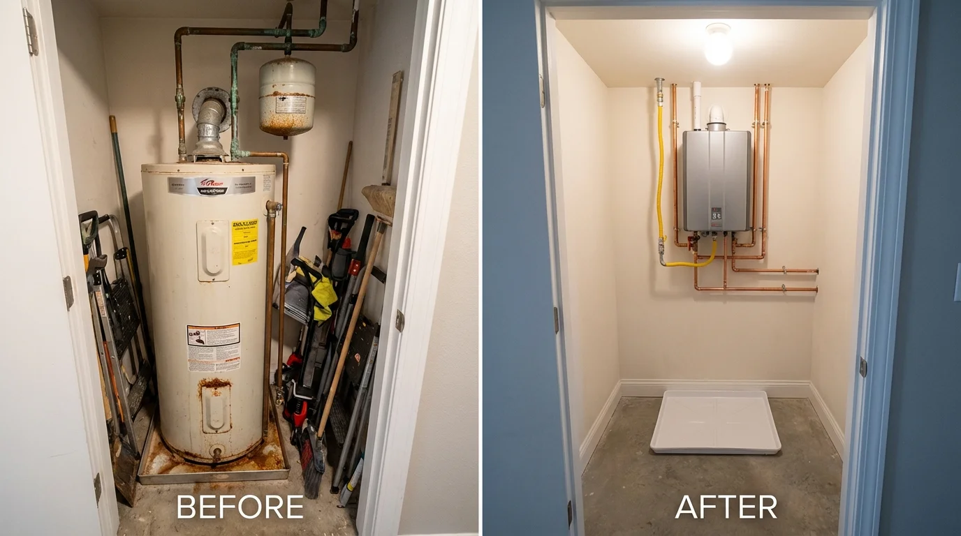 Tank water heater versus wall-mounted tankless unit comparison for Van Buren, MO homeowners